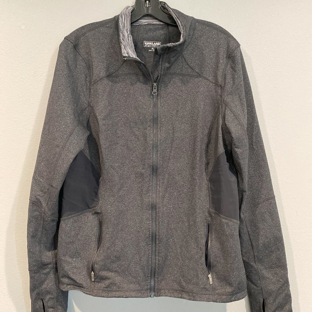 Zip-up Kirkland Dark Gray Workout Jacket - Size Extra Large (XL)